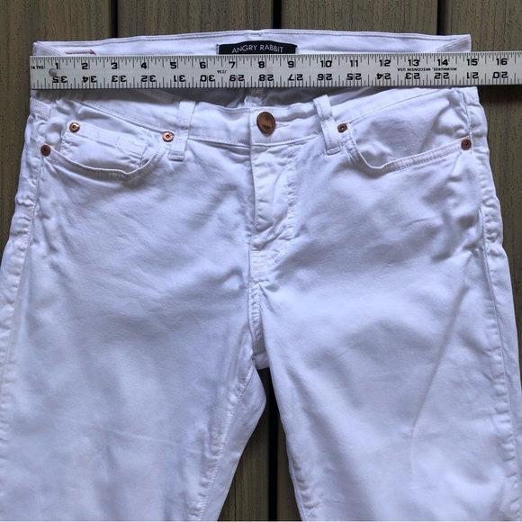 Angry Rabbit White Straight Leg Jeans Size 29 MADE IN THE USA - Picture 6 of 9